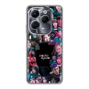 Чехол Гра в кальмара для Infinix Hot 40 Pro (Коллаж Игра кальмара)