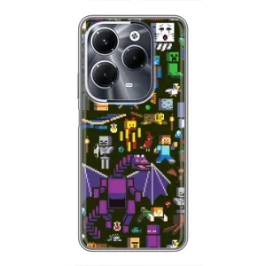 Чохол Майнкрафт на Infinix Hot 40 Pro (AlphaPrint) Minecraft (Колаж Майнкрафт)