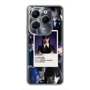 Чехлы Венсдей на Infinix Hot 40 Pro Уэнсдей (AlphaPrint) (коллаж Уэнздей)