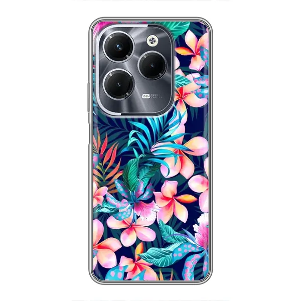 Чехол с принтом «Красочные цветы» для Infinix Hot 40 Pro