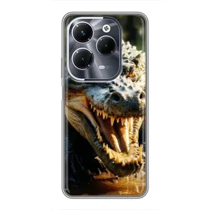 Чехол с картинкой «Хищники» для Infinix Hot 40 Pro (Опасный крокодил)