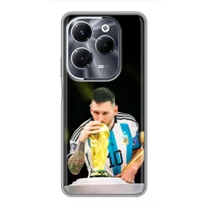 Чехлы для Infinix Hot 40 Pro (Leo чемпион) (AlphaPrint) (Кубок Месси)