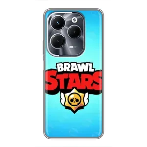 Чехлы Brawl Stars для Infinix Hot 40 Pro (AlphaPrint) (Лого Бравл Старс)