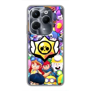 Чехол для Infinix Hot 40 Pro Бравл Старс (VPrint) (Лого Brawl Stars)