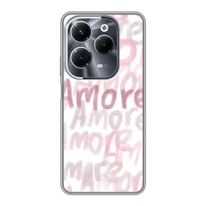 Чехол с розовым рисунком для Infinix Hot 40 Pro (Аморе любовь)
