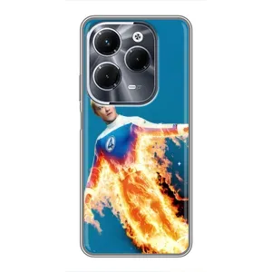 Чехол с принтом Фантастическая четверка для Infinix Hot 40 Pro (Человек-факел в огне)