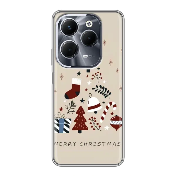 Чохол з принтом «Merry Christmas» для Infinix Hot 40 Pro