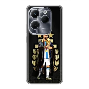 Чехлы для Infinix Hot 40 Pro (Leo чемпион) (AlphaPrint) (Месси Король)