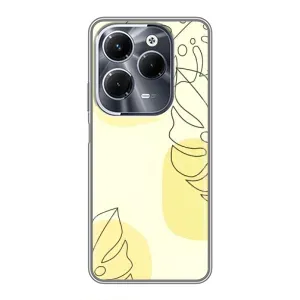Силиконовый чехол с принтом в цветах на Infinix Hot 40 Pro