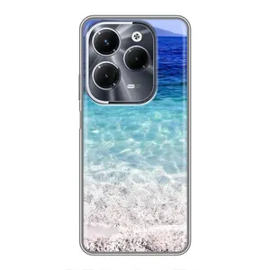 Силиконовый чехол с КАРТИНКАМИ лето для Infinix Hot 40 Pro (AlphaPrint) (Море)