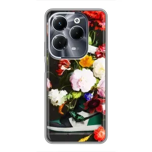 Брендновые Чехлы для Infinix Hot 40 Pro - (PREMIUMPrint) (Nike цветы)