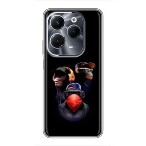 Чехол с Обезьянами Infinix Hot 40 Pro - (AlphaPrint) (Три обезьяны)