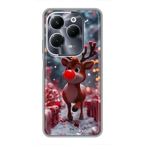Чохол з принтом «Олень серед подарунків» для Infinix Hot 40 Pro