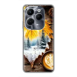 Чехол с уникальным дизайном «Осень с кофе» для Infinix Hot 40 Pro (Осенне-зимний кофе)