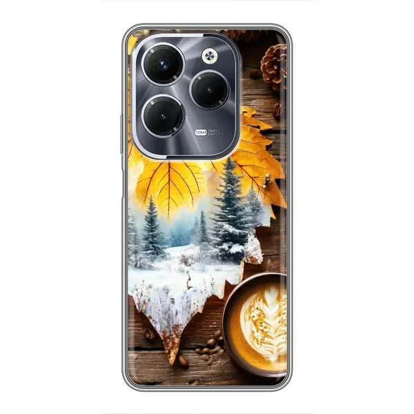 Чехол с принтом «Осенне-зимний кофе» для Infinix Hot 40 Pro