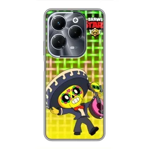 Чехлы Brawl Stars для Infinix Hot 40 Pro (AlphaPrint) (Поко в самбреро)