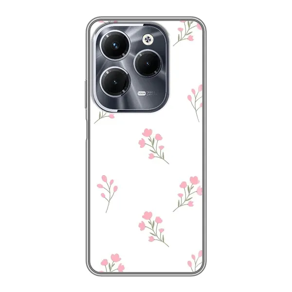 Чехол с принтом «Розовые цветы» для Infinix Hot 40 Pro