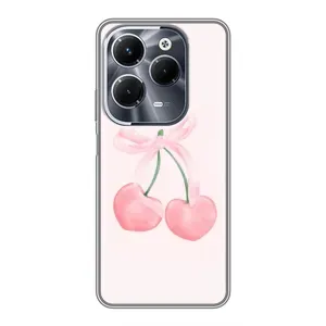 Чехол с розовым рисунком для Infinix Hot 40 Pro (Розовые вишни)