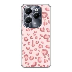 Чехол с розовым рисунком для Infinix Hot 40 Pro (Розовый леопард)