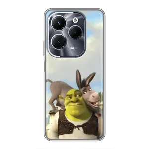 Чехол с мультфильмом Шрек на Infinix Hot 40 Pro (Шрек и Осел)
