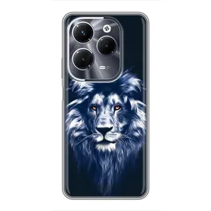 Чохол з картинкою ЛЕВ для Infinix Hot 40 Pro (VPrint) (Синій Лев)