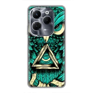 Чехол с птицами на Infinix Hot 40 Pro (VPrint) (Сова с глазом)