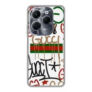 Брендновые Чехлы для Infinix Hot 40 Pro - (PREMIUMPrint) (Стиль GUUCI)