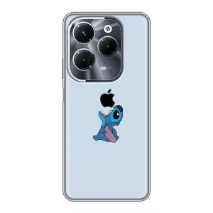 Чехол с принтом Стич на Infinix Hot 40 Pro (Stitch apple)