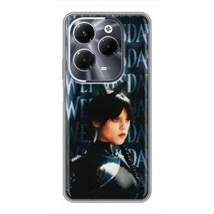 Чехлы Венсдей на Infinix Hot 40 Pro Уэнсдей (AlphaPrint) (Уэнздей кошка)