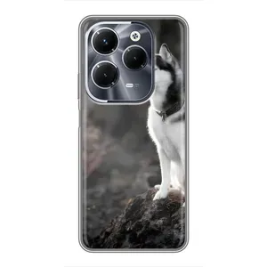 Чехол с Хаски для Infinix Hot 40 Pro - (AlphaPrint) (Верный пес)