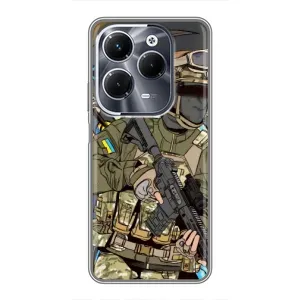 Чехлы с картинкой ЗСУ для Infinix Hot 40 Pro (AlphaPrint) (Воин ВСУ)