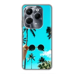 Силиконовый чехол с КАРТИНКАМИ лето для Infinix Hot 40 Pro (AlphaPrint) (Взгляд лето)