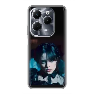 Чехлы Венсдей на Infinix Hot 40 Pro Уэнсдей (AlphaPrint) (взгляд Уэнздей)