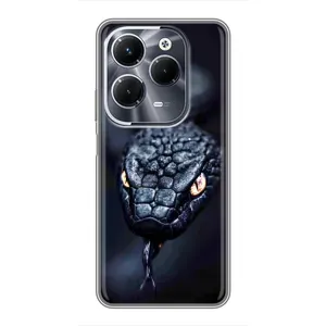 Чехол с картинкой «Хищники» для Infinix Hot 40 Pro (Черная змея)