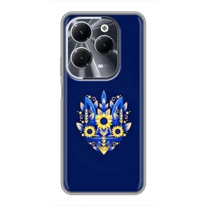 Чехлы для Infinix Hot 40 Укр. Символика (AlphaPrint) (Цветочный Герб)