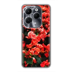 Чехлы с Цветами для Infinix Hot 40 (VPrint) (Цветы красные)