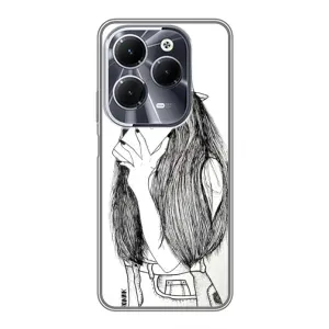 Чохол з друком для Infinix Hot 40 - (Мода) (AlphaPrint) (Фото дівчини)