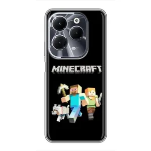Чехол Майнкрафт на Infinix Hot 40 (AlphaPrint) Minecraft (герои Minecraft)