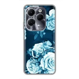 Чехлы (ART) Цветы на Infinix Hot 40 (VPrint) (Голубые Бутоны)