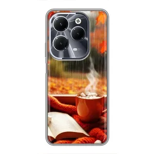 Чохол з унікальним дизайном 'Осінь з кавою' для Infinix Hot 40 (Кава і дощ)