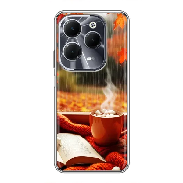 Чохол з принтом «Кава і дощ» для Infinix Hot 40 Чохол з принтом «Кава і дощ» для Infinix Hot 40