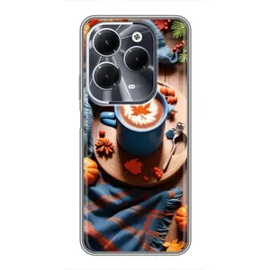 Чохол з унікальним дизайном 'Осінь з кавою' для Infinix Hot 40 (Кава і гарбузики)