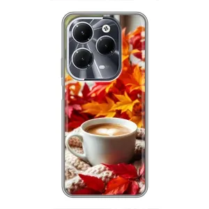 Чехол с уникальным дизайном «Осень с кофе» для Infinix Hot 40
