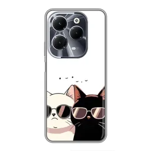 Чехол с рисунком кот на Infinix Hot 40 (Коты в очках)
