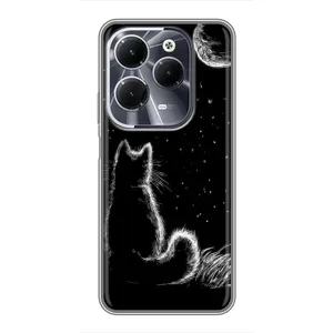 Чехол с принтом для Infinix Hot 40 (AlphaPrint) Модные коты