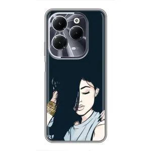 Чохол з друком для Infinix Hot 40 - (Мода) (AlphaPrint) (Гарна дівчина)