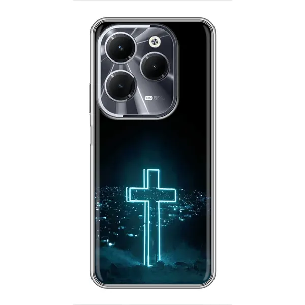 Чехол с принтом «Крест и город» для Infinix Hot 40 Чехол с принтом «Крест и город» для Infinix Hot 40