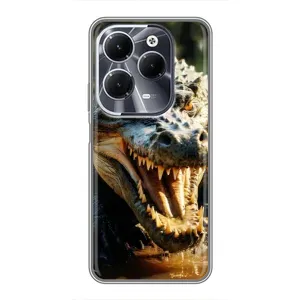 Чехол с картинкой «Хищники» для Infinix Hot 40 (Опасный крокодил)
