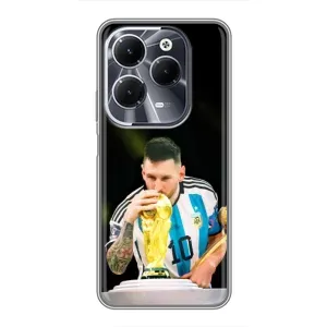 Чехлы для Infinix Hot 40 (Leo чемпион) (AlphaPrint) (Кубок Месси)