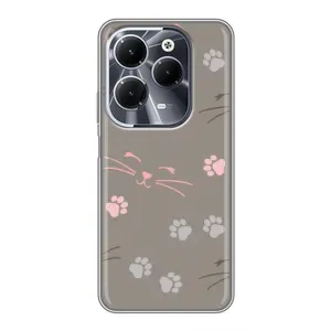 Чехол с рисунком кот на Infinix Hot 40 (Лапы и усы)
